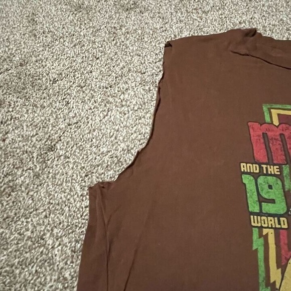 Bob Marley Jammin Zion 1978 Tour Brown Medium Tshirt cut Sleeves - Picture 3 of 8